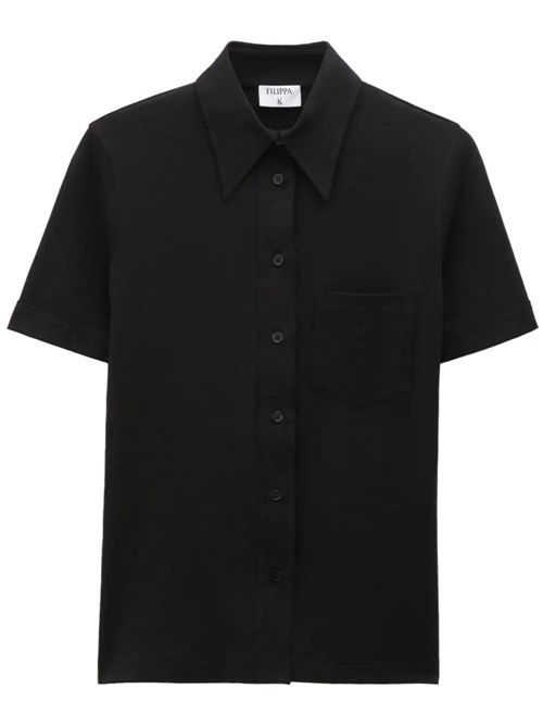 Black stretch organic cotton shirt FILIPPA K | 304321433